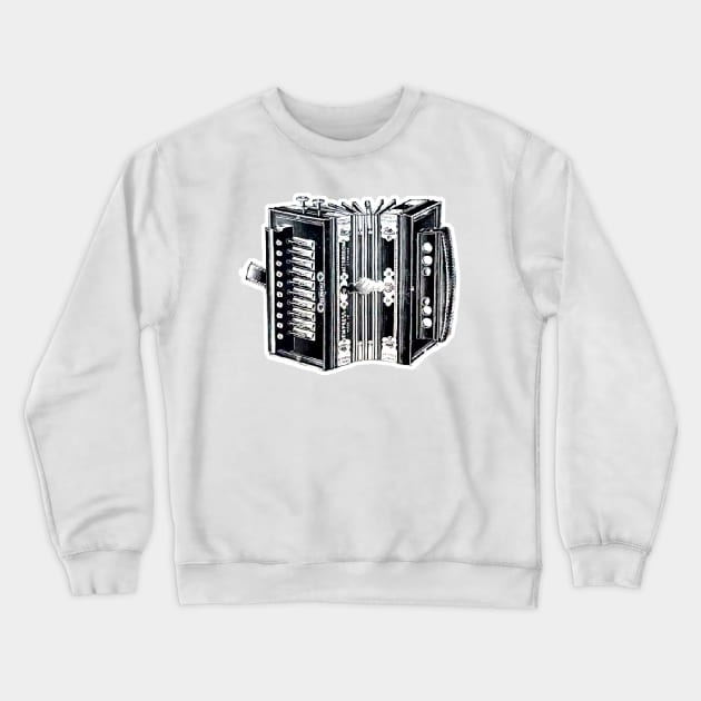 Accordion 19th century model bellows instrument Crewneck Sweatshirt by Marccelus